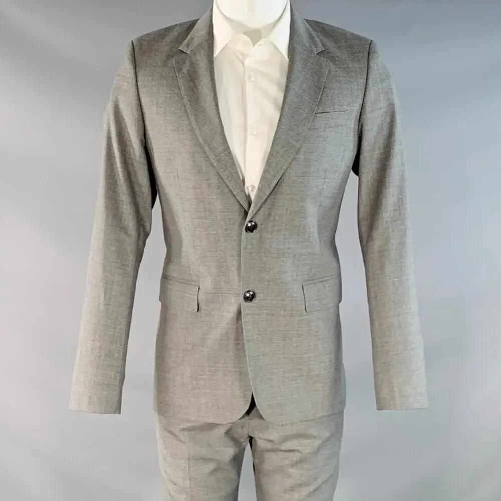 AMI by ALEXANDRE MATTIUSSI Size 38 Grey Wool Notch Lapel Suit
